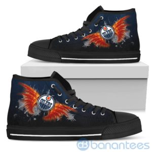 Wings Pattern And Logo Of Edmonton Oilers High Top Shoes Product Photo
