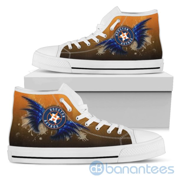 Wings Pattern And Logo Of Houston Astros High Top Shoes Product Photo