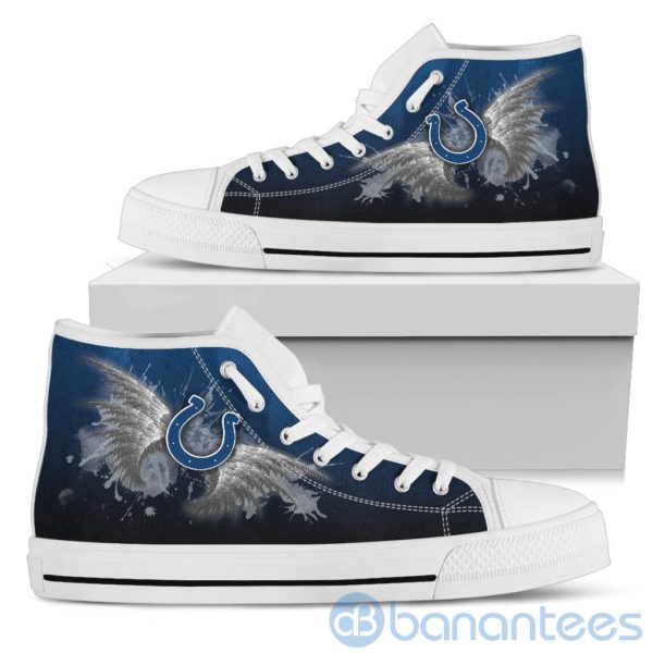 Wings Pattern And Logo Of Indianapolis Colts High Top Shoes Product Photo