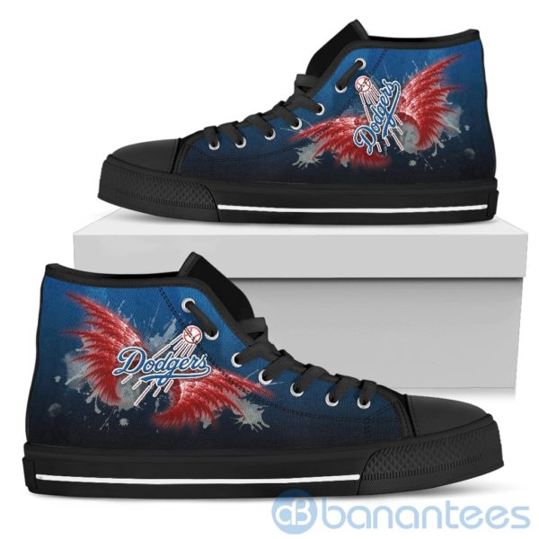 Wings Pattern And Logo Of Los Angeles Dodgers High Top Shoes Product Photo