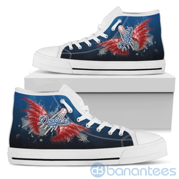 Wings Pattern And Logo Of Los Angeles Dodgers High Top Shoes Product Photo
