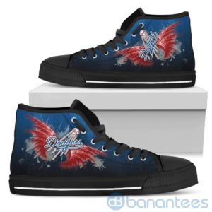 Wings Pattern And Logo Of Los Angeles Dodgers High Top Shoes Product Photo