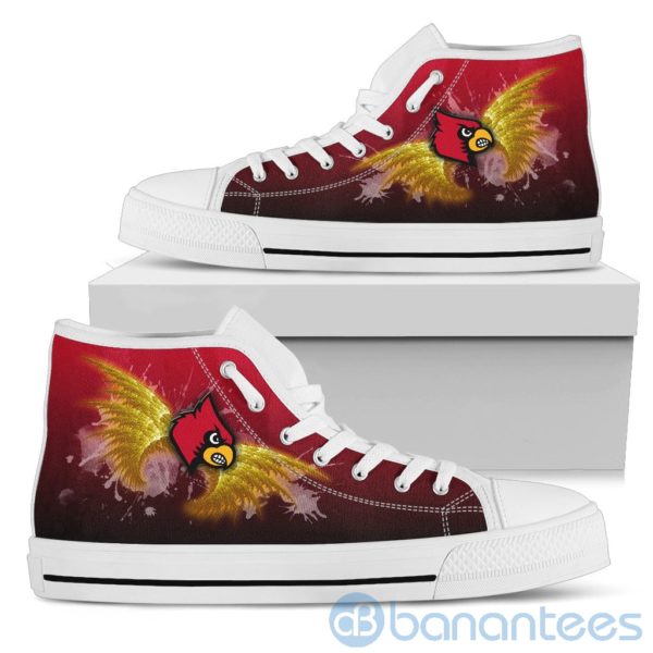 Wings Pattern And Logo Of Louisville Cardinals High Top Shoes Product Photo