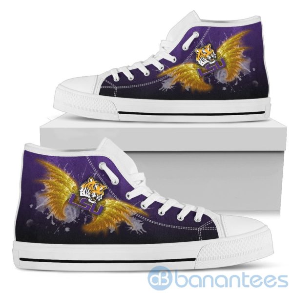 Wings Pattern And Logo Of LSU Tigers High Top Shoes Product Photo