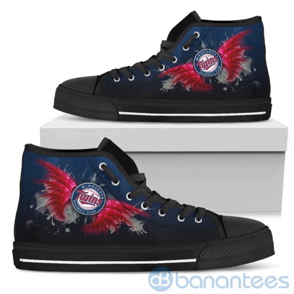 Wings Pattern And Logo Of Minnesota Twins High Top Shoes Product Photo