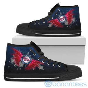 Wings Pattern And Logo Of Minnesota Twins High Top Shoes Product Photo
