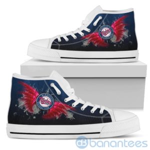 Wings Pattern And Logo Of Minnesota Twins High Top Shoes Product Photo