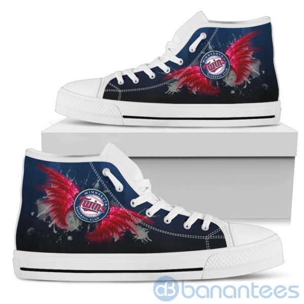 Wings Pattern And Logo Of Minnesota Twins High Top Shoes Product Photo