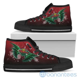 Wings Pattern And Logo Of Minnesota Wild High Top Shoes Product Photo