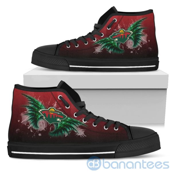 Wings Pattern And Logo Of Minnesota Wild High Top Shoes Product Photo