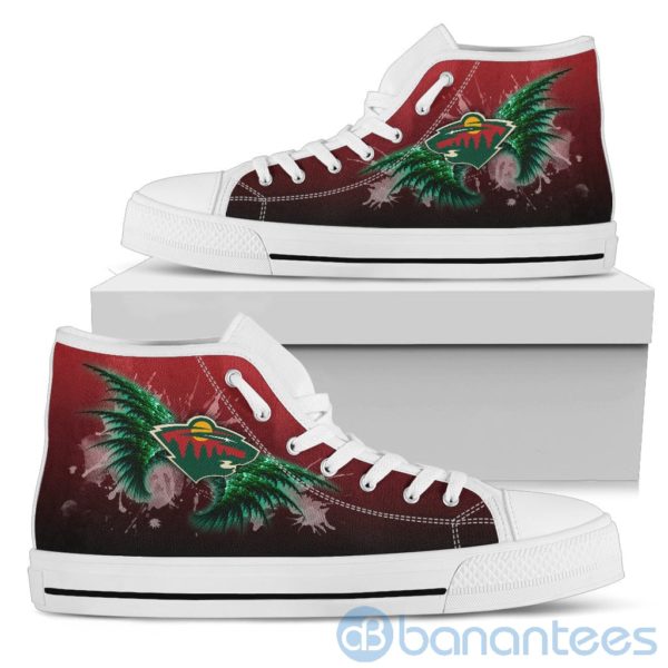 Wings Pattern And Logo Of Minnesota Wild High Top Shoes Product Photo