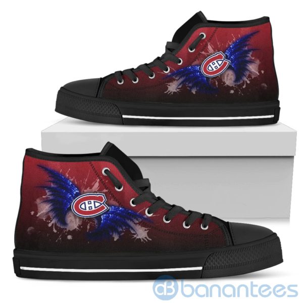 Wings Pattern And Logo Of Montreal Canadiens High Top Shoes Product Photo