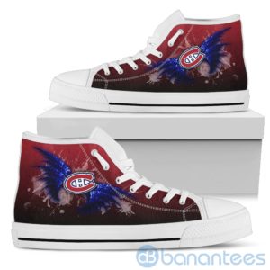 Wings Pattern And Logo Of Montreal Canadiens High Top Shoes Product Photo