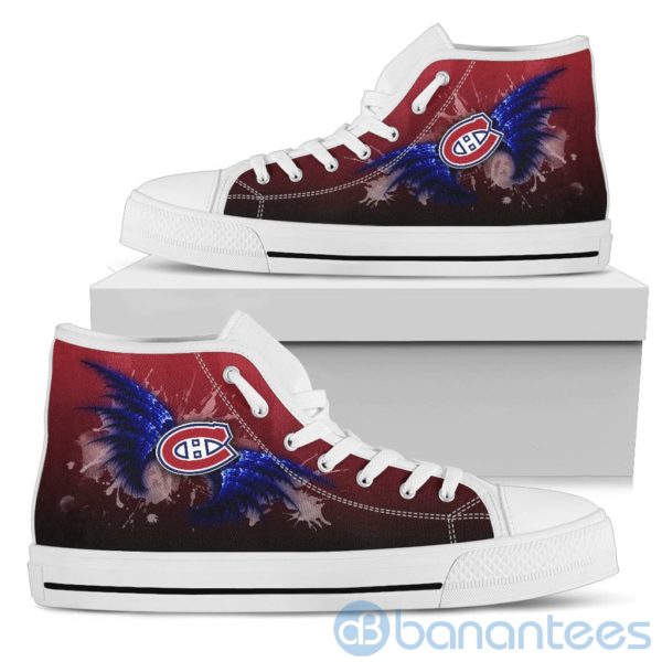 Wings Pattern And Logo Of Montreal Canadiens High Top Shoes Product Photo