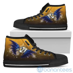 Wings Pattern And Logo Of Nashville Predators High Top Shoes Product Photo