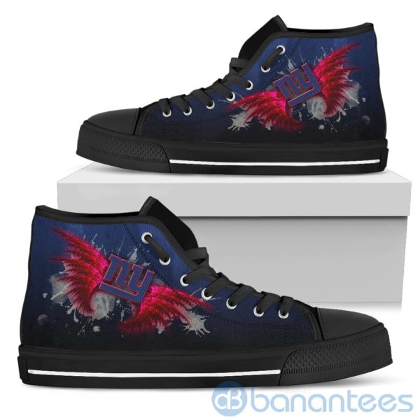 Wings Pattern And Logo Of New York Giants High Top Shoes Product Photo