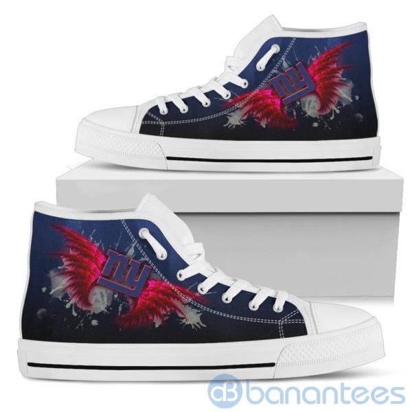 Wings Pattern And Logo Of New York Giants High Top Shoes Product Photo