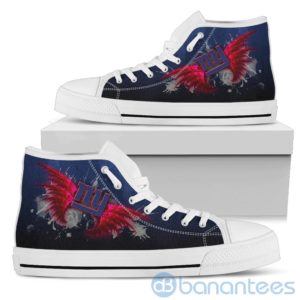 Wings Pattern And Logo Of New York Giants High Top Shoes Product Photo