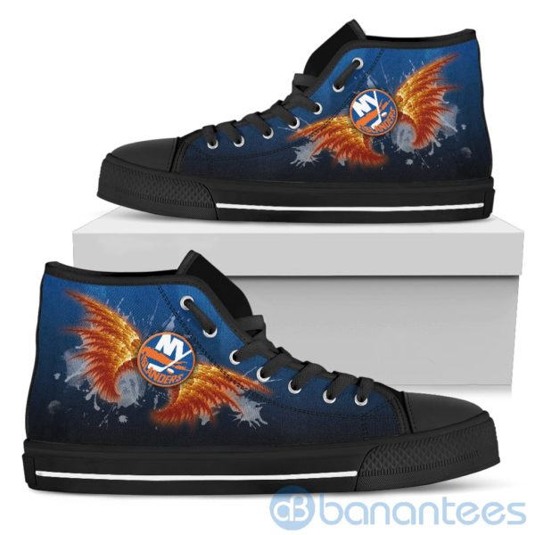 Wings Pattern And Logo Of New York Islanders High Top Shoes Product Photo