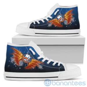 Wings Pattern And Logo Of New York Islanders High Top Shoes Product Photo