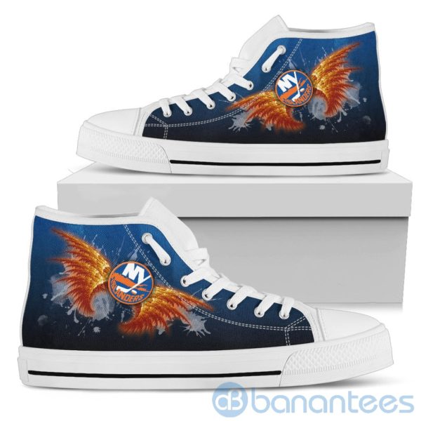 Wings Pattern And Logo Of New York Islanders High Top Shoes Product Photo
