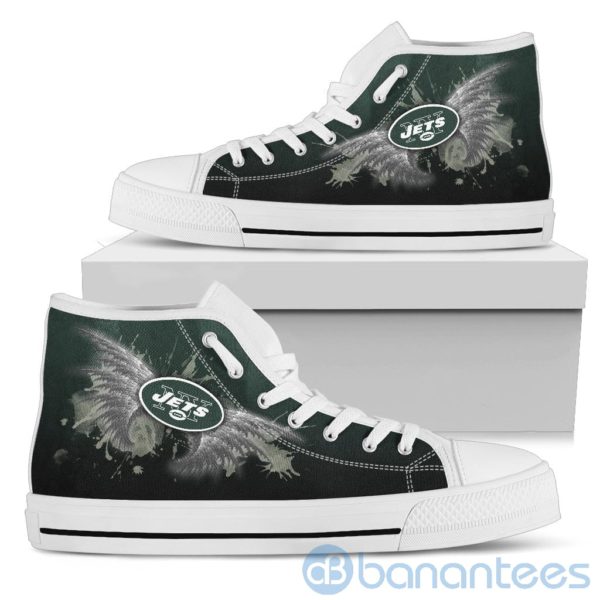 Wings Pattern And Logo Of New York Jets High Top Shoes Product Photo