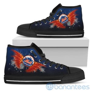 Wings Pattern And Logo Of New York Mets High Top Shoes Product Photo