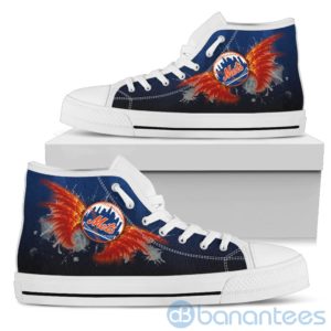 Wings Pattern And Logo Of New York Mets High Top Shoes Product Photo