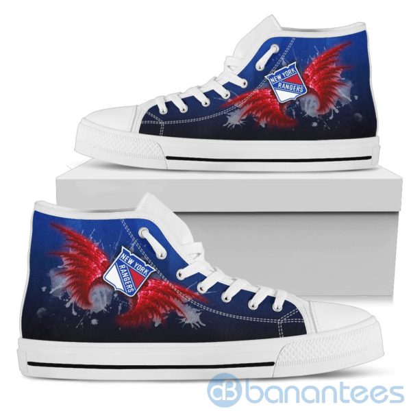 Wings Pattern And Logo Of New York Rangers High Top Shoes Product Photo