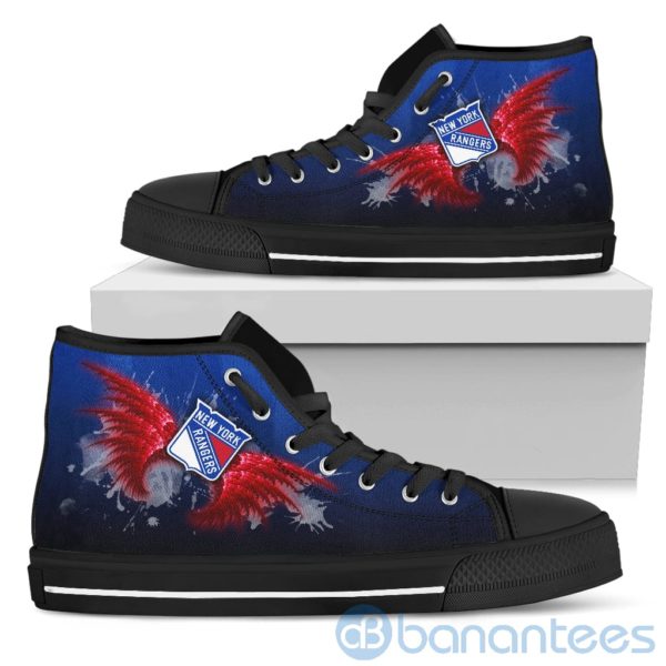Wings Pattern And Logo Of New York Rangers High Top Shoes Product Photo