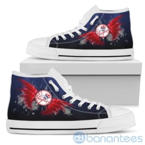 Wings Pattern And Logo Of New York Yankees High Top Shoes Product Photo