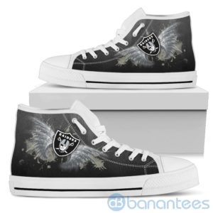 Wings Pattern And Logo Of Oakland Raiders High Top Shoes Product Photo