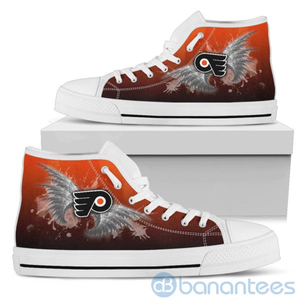 Wings Pattern And Logo Of Philadelphia Flyers High Top Shoes Product Photo