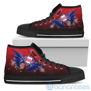Wings Pattern And Logo Of Philadelphia Phillies High Top Shoes Product Photo