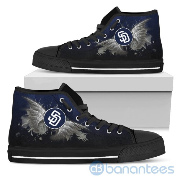 Wings Pattern And Logo Of San Diego Padres High Top Shoes Product Photo