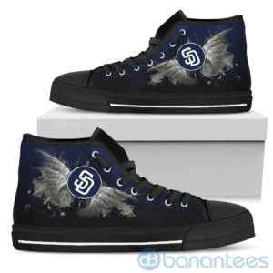 Wings Pattern And Logo Of San Diego Padres High Top Shoes Product Photo