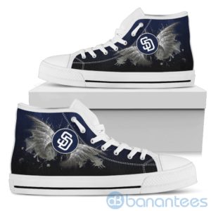 Wings Pattern And Logo Of San Diego Padres High Top Shoes Product Photo