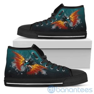 Wings Pattern And Logo Of San Jose Sharks High Top Shoes Product Photo