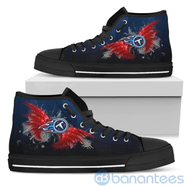 Wings Pattern And Logo Of Tennessee Titans High Top Shoes Product Photo