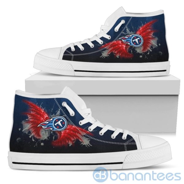 Wings Pattern And Logo Of Tennessee Titans High Top Shoes Product Photo