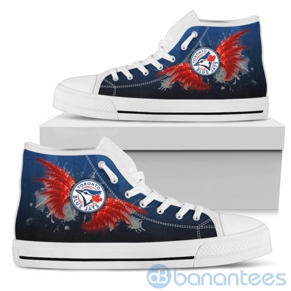 Wings Pattern And Logo Of Toronto Blue Jays High Top Shoes Product Photo