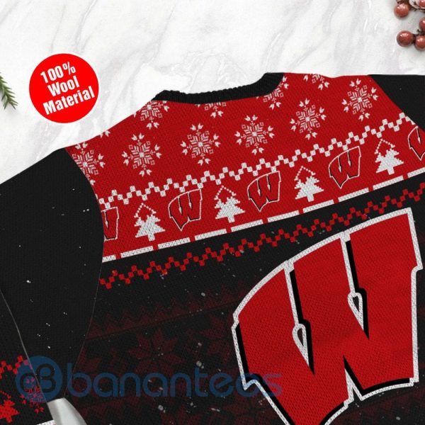Wisconsin Badgers Snoopy Dabbing Ugly Christmas 3D Sweater Product Photo