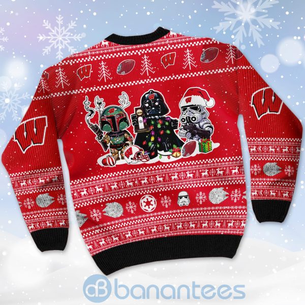 Wisconsin Badgers Star Wars Ugly Christmas 3D Sweater Product Photo