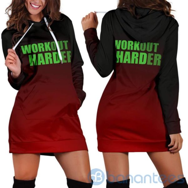 Workout Harder Hoodie Dress For Women Product Photo