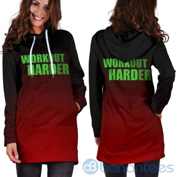 Workout Harder Hoodie Dress For Women Product Photo
