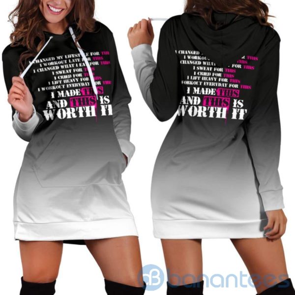 Worth It Hoodie Dress For Women Product Photo