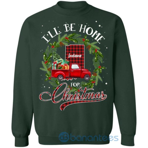 Xmas Sweater I'll Be Home For Christmas Indiana Red Truck Sweatshirt Product Photo