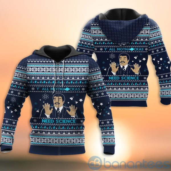Y'all Mothackas Need Science Christmas All Over Printed 3D Shirt Product Photo