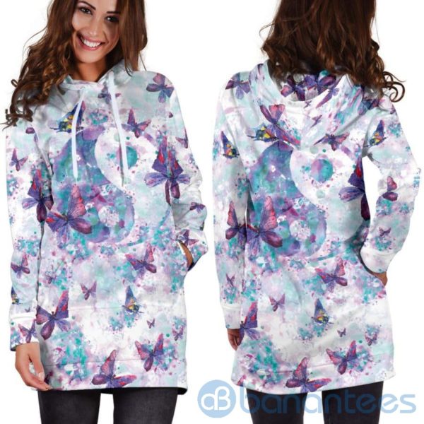 Yin Yang Butterfly Hoodie Dress For Women Product Photo