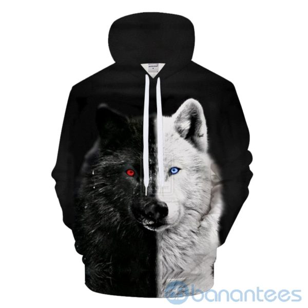 Ying and Yang Wolf All Over Printed 3D Hoodie Product Photo